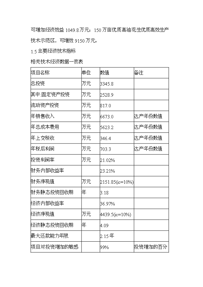 （終稿）優質高油花生新品種繁育及良種高技術產業化示范工程新增項目可行性投資論證建議書.doc（最終版）