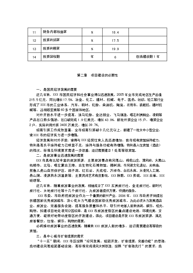 （終稿）五星級酒店建設工程新增項目可行性投資論證建議書.doc（最終版）第4頁