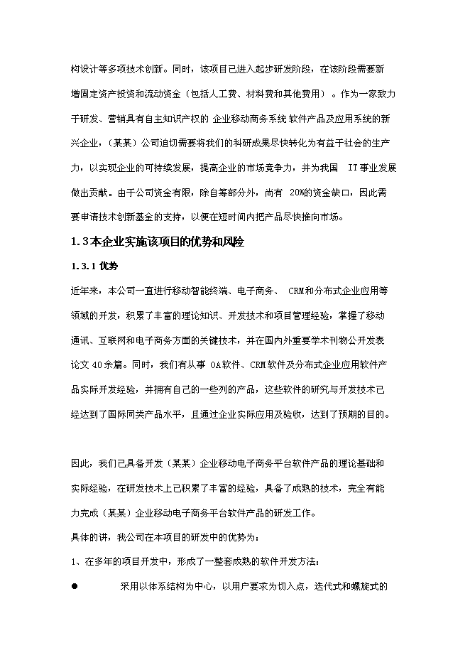 企業移動電子商務平臺新增項目可行性投資論證建議書第6頁