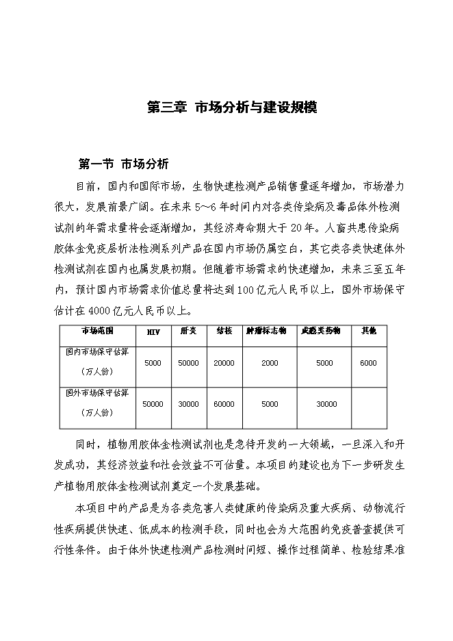 （終稿）人畜共患傳染性疾病及重大傳染性疾病體外膠體金快速診斷生物試劑新增項目可行性投資論證建議書.doc（最終版）第10頁