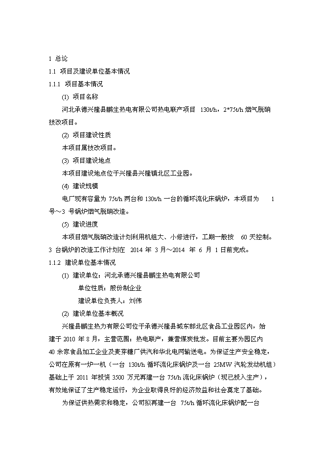 （終稿）興隆鵬生熱力SNCR脫硝技改新增項目可行性投資論證建議書.doc（最終版）