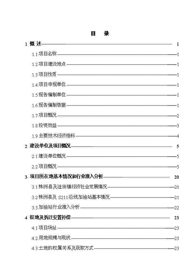 （終稿）八斗二級汽車加油站新增項目可行性投資論證建議書.doc（最終版）第1頁