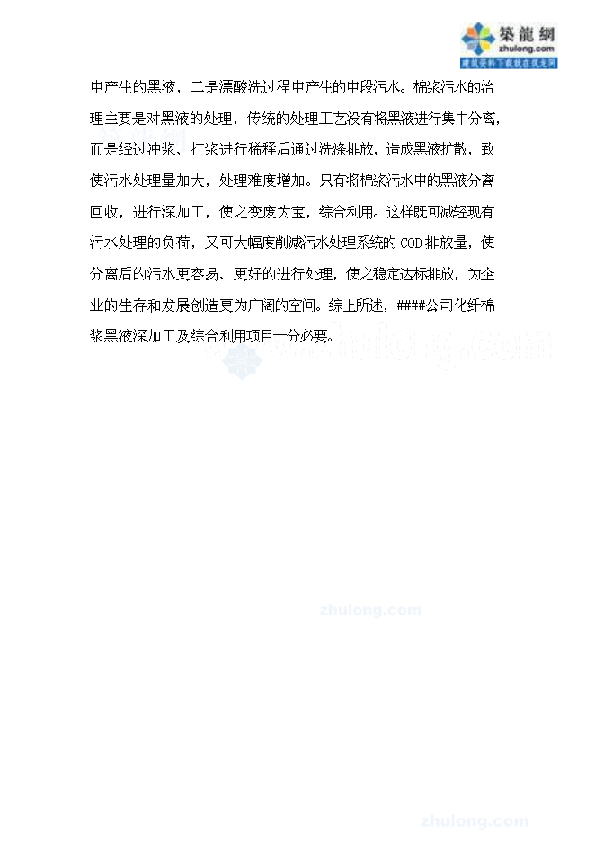 （終稿）公司廢水處理改造新增項目可行性投資論證建議書.doc（最終版）