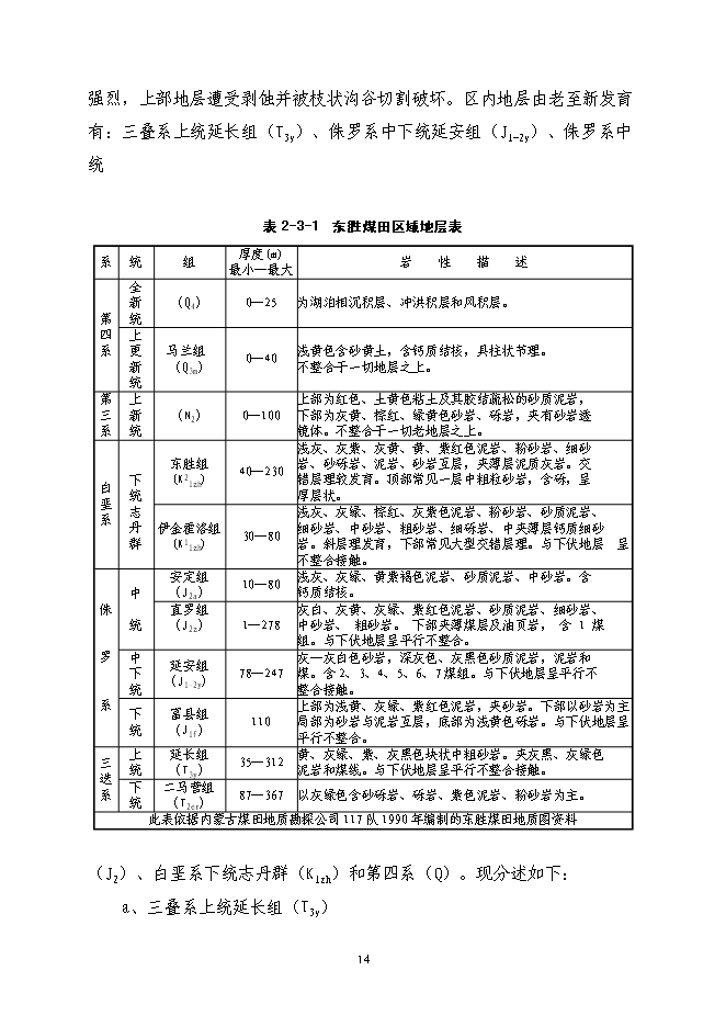 （終稿）內蒙古鄂爾多斯色連二號煤礦新增項目可行性投資論證建議書.doc（最終版）第14頁
