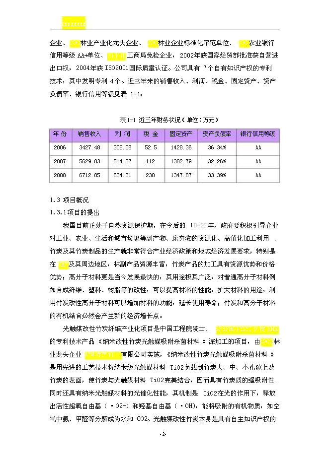 （終稿）光觸媒改性竹炭聚丙烯纖維及系列產品新增項目可行性投資論證建議書.doc（最終版）第3頁