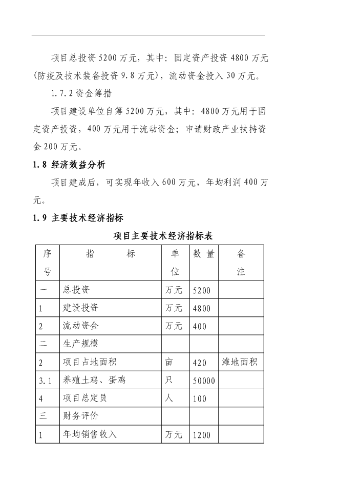 （終稿）養殖專業合作社蛋雞養殖規?；痉秷@新增項目可行性投資論證建議書.doc（最終版）第3頁