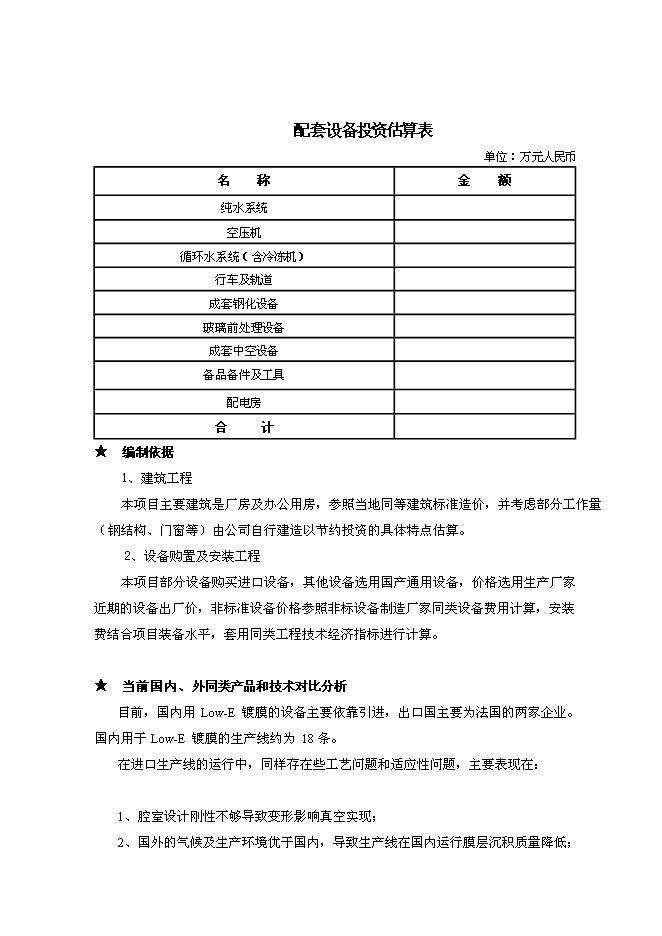 （終稿）低輻射（LOW-E）節能鍍膜玻璃生產線新增項目可行性投資論證建議書.doc（最終版）第14頁