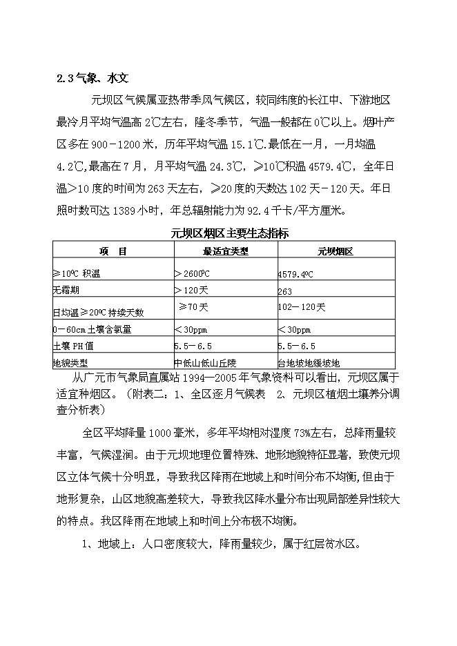 （終稿）元壩區煙水配套工程規劃新增項目可行性投資論證建議書.doc（最終版）