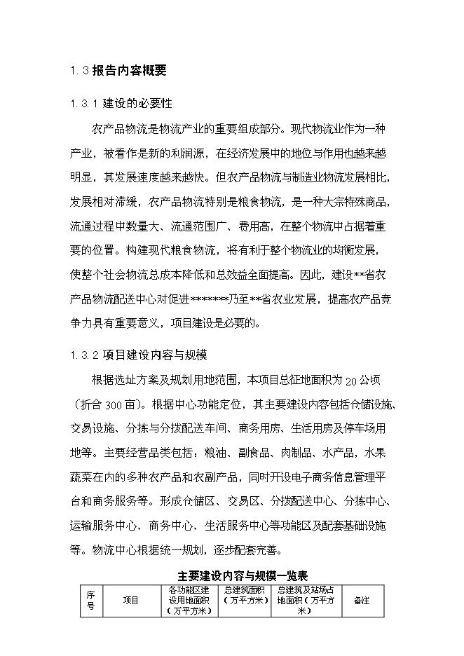 （終稿）農產品物流配送中心新增項目可行性投資論證建議書.doc（最終版）
