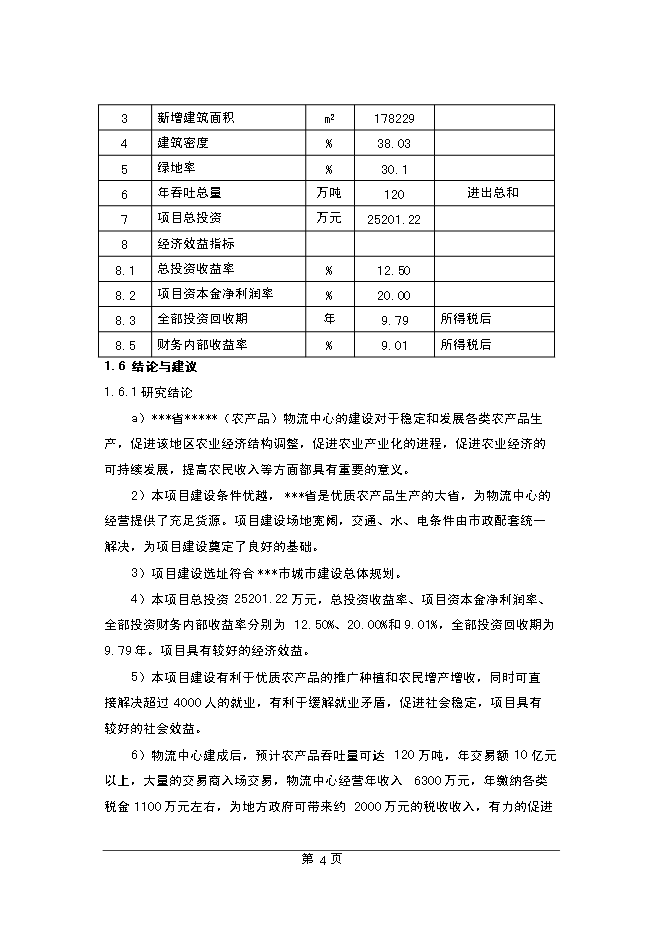 （終稿）農產品物流中心新增項目可行性投資論證建議書.doc（最終版）