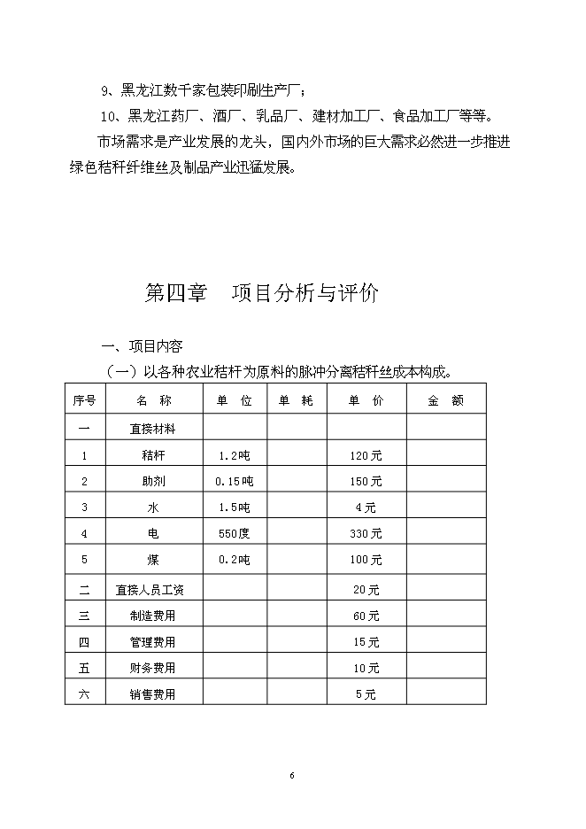 （終稿）農業秸桿創新利用形成生態循環經濟10萬噸秸稈絲板和3億只餐具新增項目可行性投資論證建議書.doc（最終版）