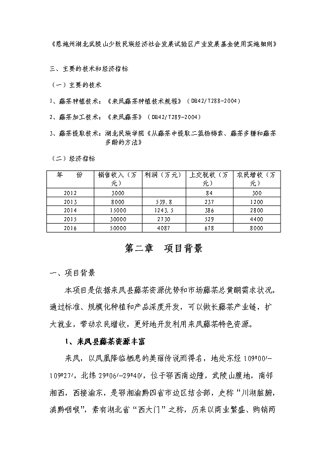 （終稿）農業綜合開發藤茶產業化新增項目可行性投資論證建議書.doc（最終版）第2頁