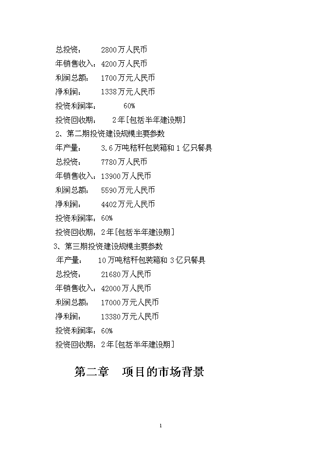 （終稿）農業秸桿創新利用形成生態循環經濟萬噸秸稈絲板和3億只餐具新增項目可行性投資論證建議書.doc（最終版）第2頁