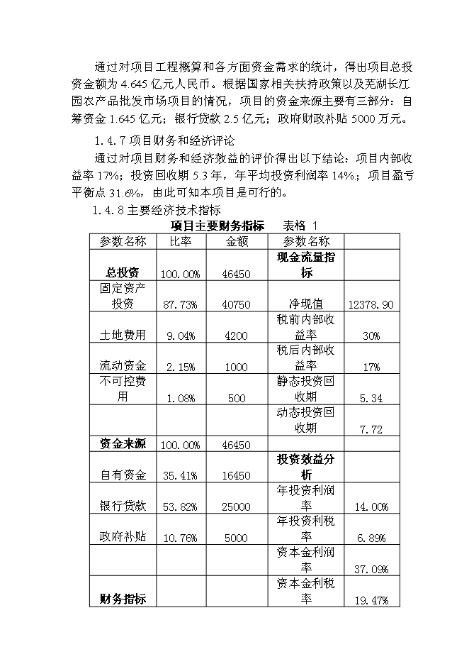 （終稿）農產品物流交易市場新增項目可行性投資論證建議書.doc（最終版）第7頁