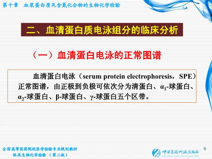 【醫學PPT課件】第10章  血漿蛋白質及含氮化合物的生物化學檢驗第9頁