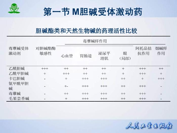 【醫學PPT課件】第 六 章  膽堿受體激動藥第11頁