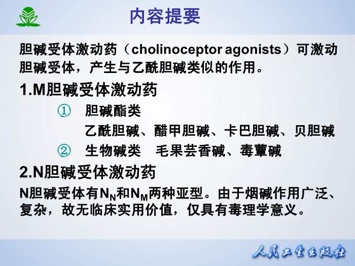 【醫學PPT課件】第 六 章  膽堿受體激動藥第2頁
