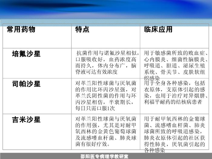 【醫學PPT課件】人工合成抗菌藥-邵陽醫專藥理學教研室 周效思-PPT課件第11頁