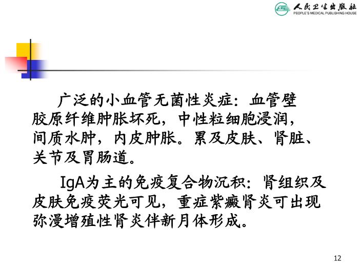 【醫學PPT課件】過敏性紫癜 人衛版教學PPT課件第12頁