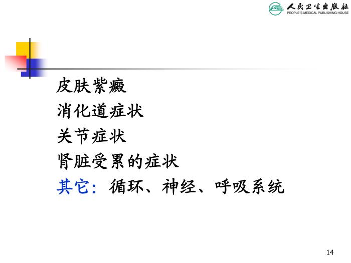 【醫學PPT課件】過敏性紫癜 人衛版教學PPT課件第14頁