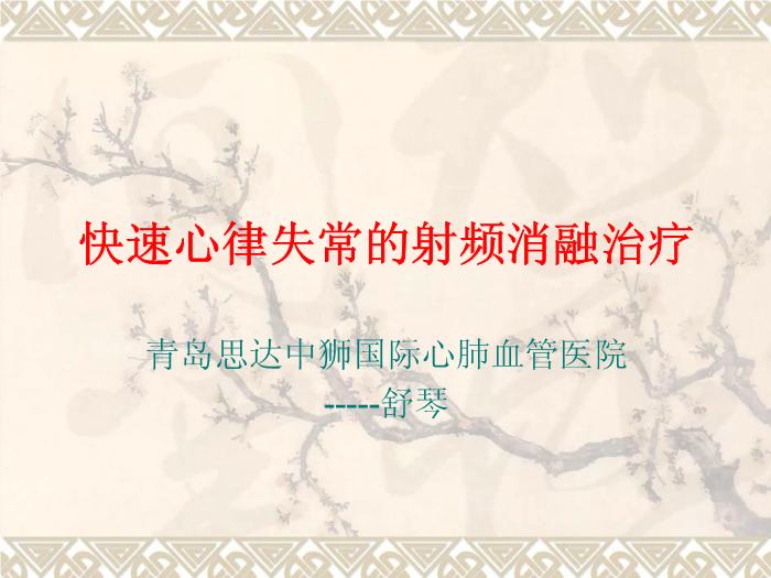 【醫學PPT課件】快速心律失常的射頻消融治療 青島思達中獅國際心肺血管醫院預覽圖（1）