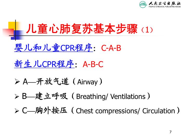 【醫學PPT課件】兒童心肺復蘇 人衛版教學PPT課件第7頁