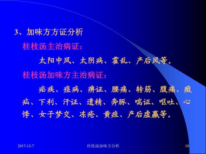 【醫學PPT課件】桂枝湯類方 附43首桂枝湯加味方分析第10頁