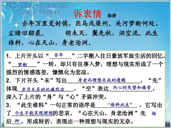2016粵教版語文選修第17課 愛國詞四首 ppt課件3第14頁
