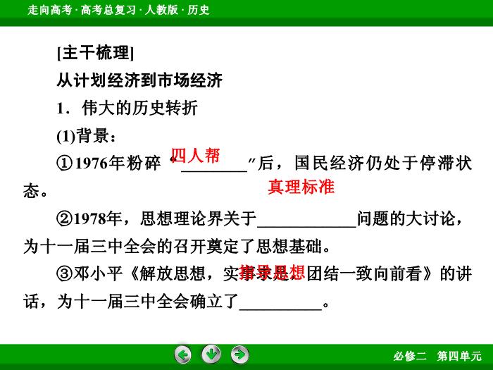 TOP622017版高考歷史（人教版）一輪總復習：必修2 第4單元 中國特色社會主義建設的道路和近現代社會生活的變遷 第21講 考點1.ppt文檔免費在線閱讀第6頁