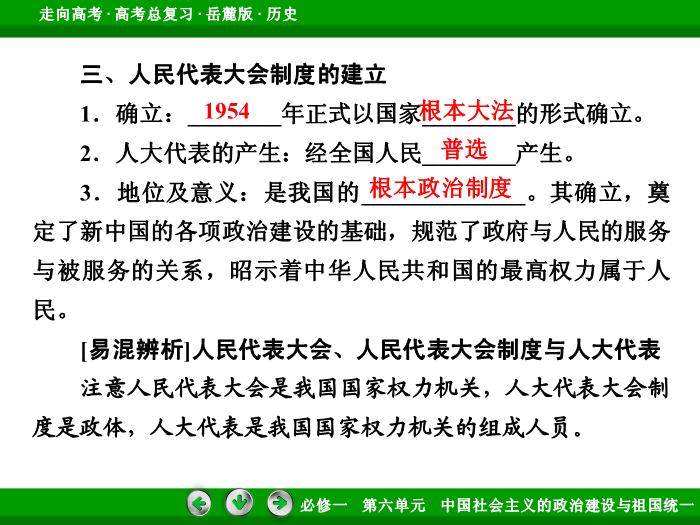 TOP452017年高考歷史岳麓版一輪復習必修1第6單元　中國社會主義的政治建設與祖國統一 第11講.ppt文檔免費在線閱讀預覽圖（14）