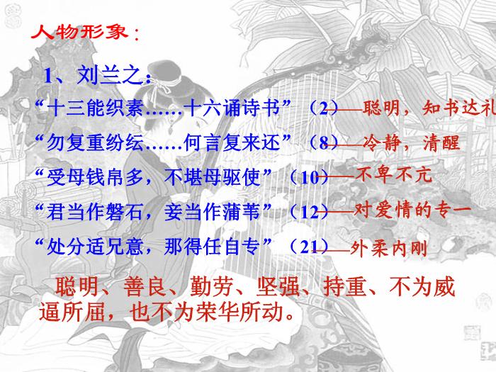 TOP47高中語文人教版必修2第二單元第6課《孔雀東南飛》公開課教學課件共46張PPT（共46張PPT）.ppt文檔免費在線閱讀第14頁