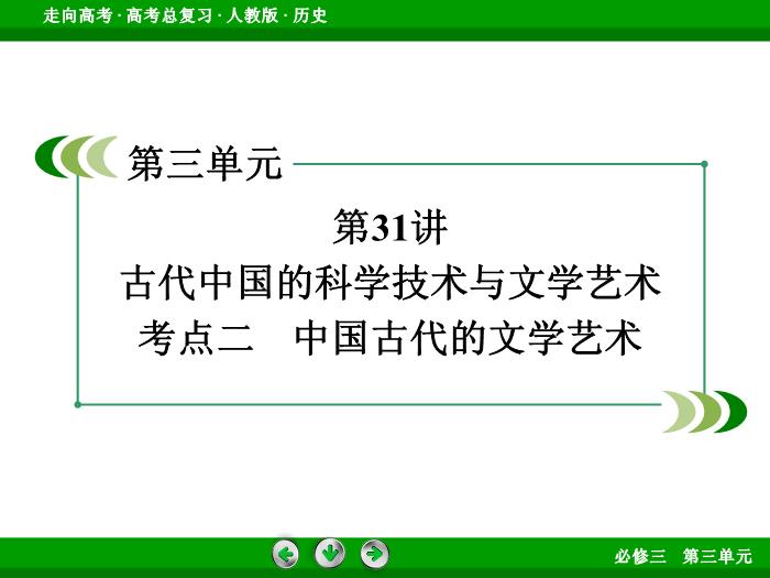 TOP672017版高考歷史（人教版）一輪總復習：必修3 第3單元 古代中國的科學技術、文學藝術與現代中國的科技、教育與文學藝術第31講 考點2.ppt文檔免費在線閱讀第3頁