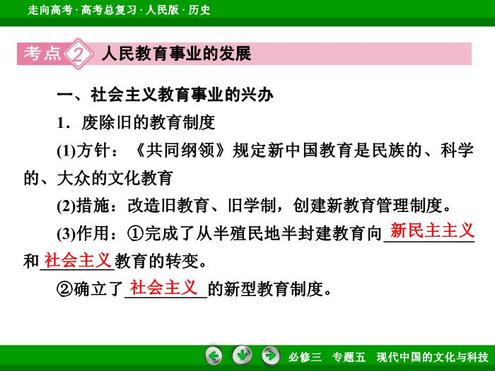 TOP372017年高考歷史人民版一輪復習必修3專題5　現代中國的文化與科技第34講.ppt文檔免費在線閱讀第11頁