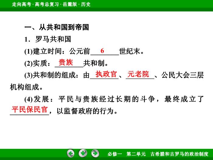 TOP402017年高考歷史岳麓版一輪復習必修1第2單元　古希臘和古羅馬的政治制度 第4講.ppt文檔免費在線閱讀第8頁