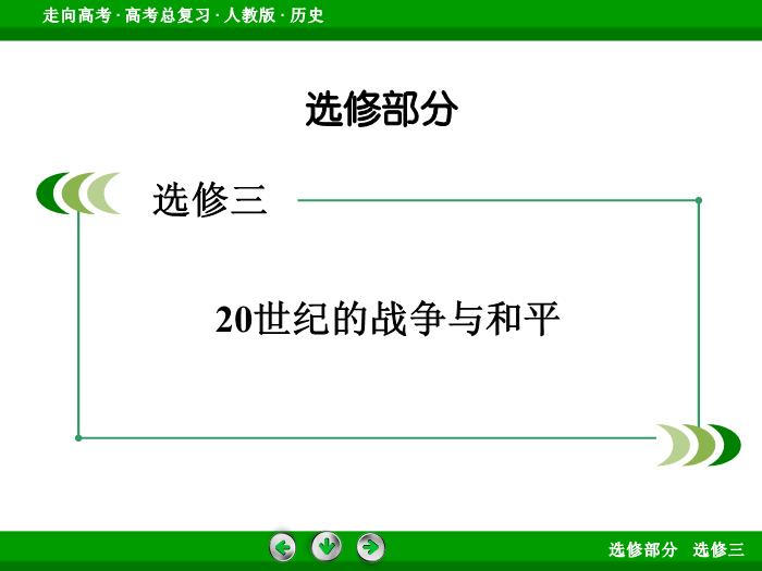 TOP402017版高考歷史（人教版）一輪總復習：選修3　20世紀的戰爭與和平 模塊總結3.ppt文檔免費在線閱讀第2頁