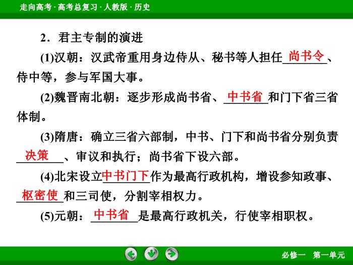 TOP452017版高考歷史（人教版）一輪總復習：必修1 第1單元 古代中國的政治制度第2講 考點1.ppt文檔免費在線閱讀第8頁