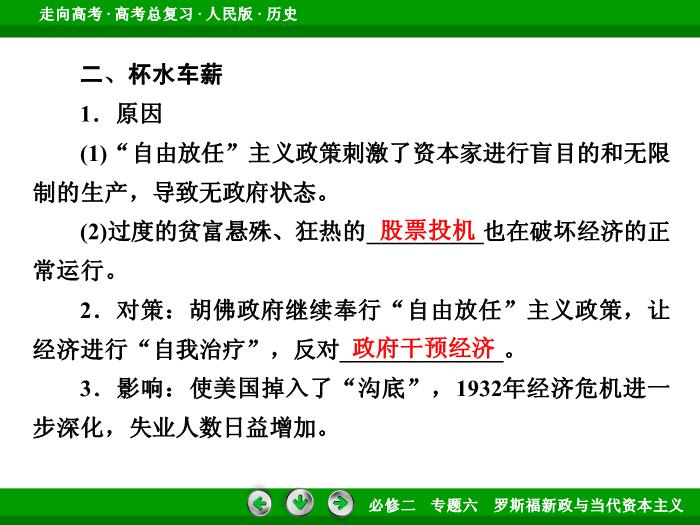 TOP432017年高考歷史人民版一輪復習必修2專題6　羅斯福新政與當代資本主義第24講 課時1.ppt文檔免費在線閱讀