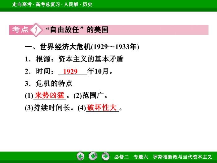 TOP432017年高考歷史人民版一輪復習必修2專題6　羅斯福新政與當代資本主義第24講 課時1.ppt文檔免費在線閱讀