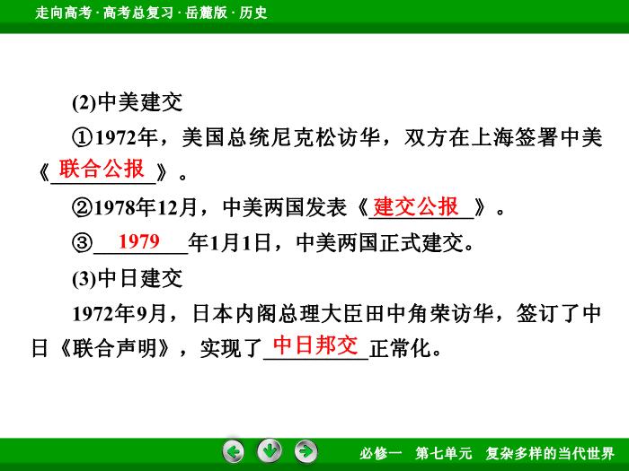TOP382017年高考歷史岳麓版一輪復習必修1第7單元　復雜多樣的當代世界 第14講.ppt文檔免費在線閱讀預覽圖（15）