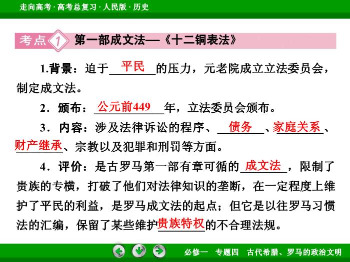 TOP432017年高考歷史人民版一輪復習必修1專題4　古代希臘、羅馬的政治文明第10講 課時2.ppt文檔免費在線閱讀第8頁