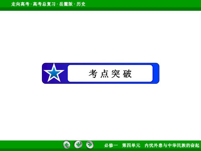 TOP452017年高考歷史岳麓版一輪復習必修1第4單元　內憂外患與中華民族的奮起 第8講 第3課時.ppt文檔免費在線閱讀預覽圖（12）