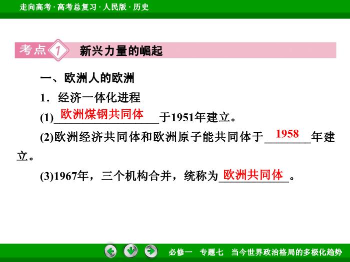 TOP412017年高考歷史人民版一輪復習必修1專題7　當今世界政治格局的多極化趨勢第15講.ppt文檔免費在線閱讀第8頁