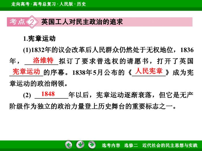 TOP362017年高考歷史人民版一輪復習選修二　近代社會的民主思想與實踐第46講.ppt文檔免費在線閱讀第10頁