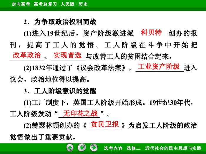 TOP362017年高考歷史人民版一輪復習選修二　近代社會的民主思想與實踐第46講.ppt文檔免費在線閱讀第9頁