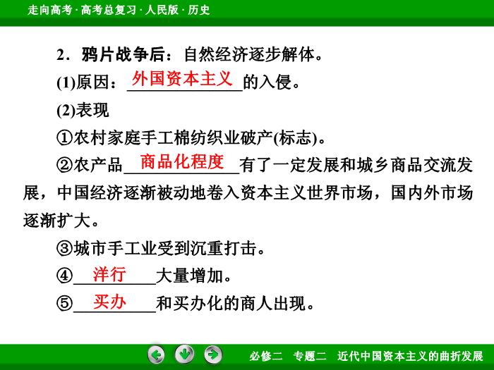 TOP402017年高考歷史人民版一輪復習必修2專題2　近代中國資本主義的曲折發展第18講.ppt文檔免費在線閱讀第9頁