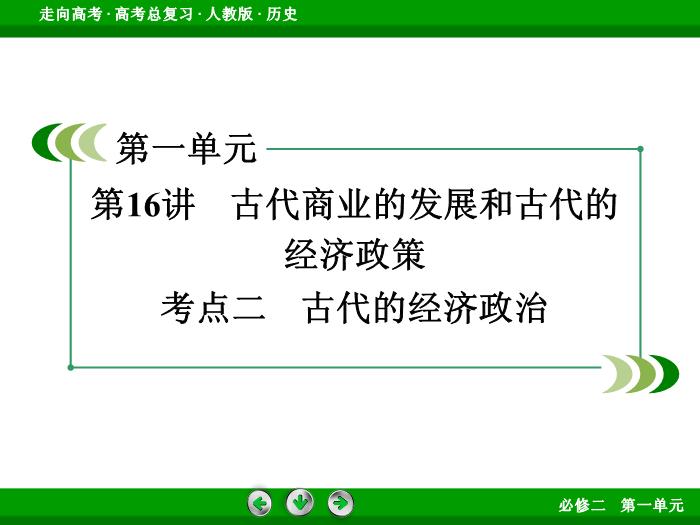 TOP512017版高考歷史（人教版）一輪總復習：必修2 第1單元 古代中國經濟的基本結構與特點第16講 考點2.ppt文檔免費在線閱讀第3頁