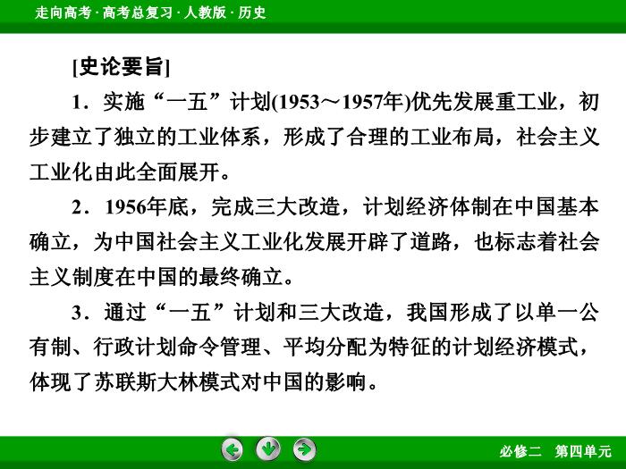 TOP622017版高考歷史（人教版）一輪總復習：必修2 第4單元 中國特色社會主義建設的道路和近現代社會生活的變遷 第20講 考點1.ppt文檔免費在線閱讀第12頁