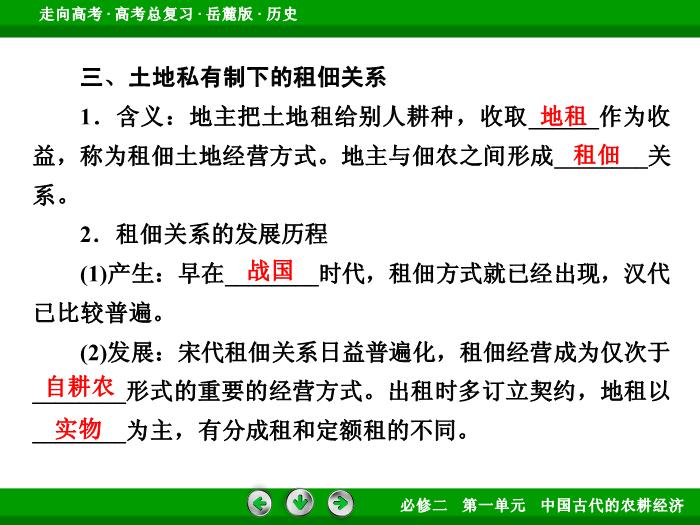 TOP432017年高考歷史岳麓版一輪復習必修2第1單元　中國古代的農耕經濟 第15講 第2課時.ppt文檔免費在線閱讀預覽圖（10）