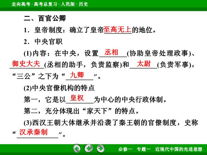 TOP352017年高考歷史人民版一輪復習必修1專題1　古代中國的政治制度第1講.ppt文檔免費在線閱讀第15頁