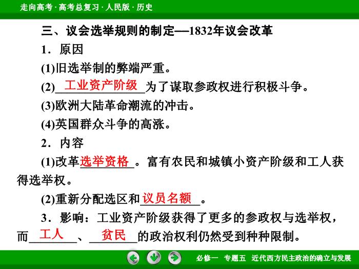 TOP452017年高考歷史人民版一輪復習必修1專題5　近代西方民主政治的確立與發展第11講 課時1.ppt文檔免費在線閱讀預覽圖（13）